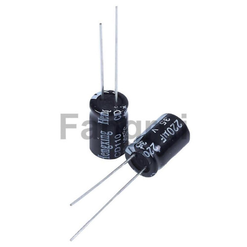 10 X 220uf 35v 105c Radial Electrolytic Capacitor 8x12mm 1