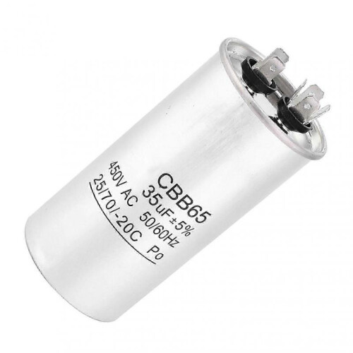 Aluminum Foil Air Conditioning Start Capacitor Cbb65 35uf 450v 2