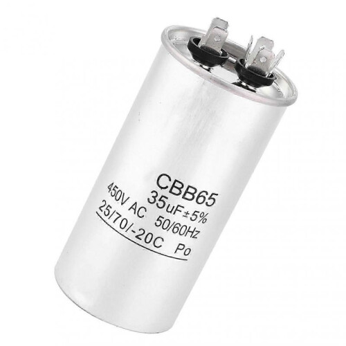 Aluminum Foil Air Conditioning Start Capacitor Cbb65 35uf 450v 1