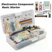 Electronic Component Basic Starter for Arduino Kit with 830 Mounting Points Breadboard Cable Resistor Capacitor LED Potentiometer