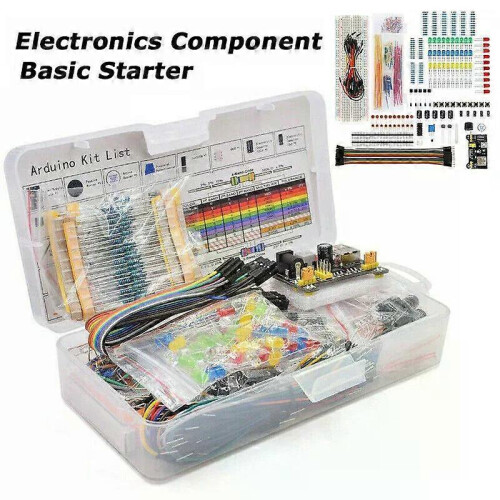 Electronic Component Basic Starter for Arduino Kit with 830 Mounting Points Breadboard Cable Resistor Capacitor LED Potentiometer