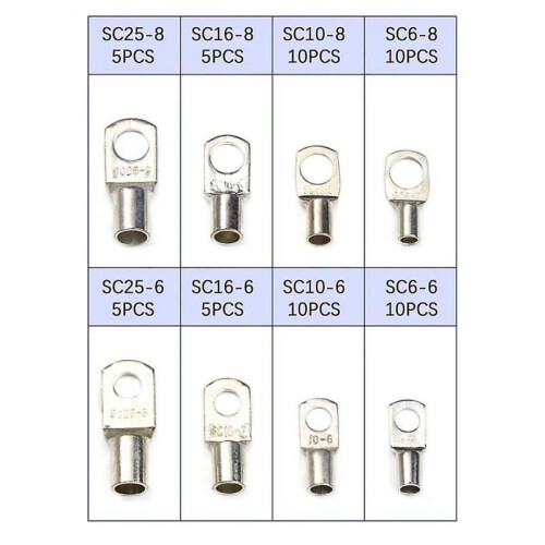 60Pcs SC Tinned Copper Lug Ring Wire Connectors for Heavy Duty Electrical Applications 2