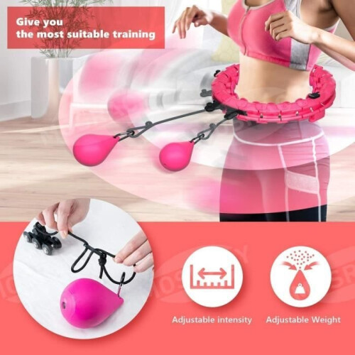 DARMOWADE Αφαιρούμενο Έξυπνο Κρίκο – Fitness – Ροζ – Ρυθμιζόμενο μέγεθος – Μασάζ 360 1