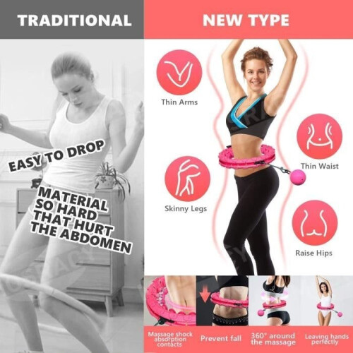 DARMOWADE Αφαιρούμενο Έξυπνο Κρίκο – Fitness – Ροζ – Ρυθμιζόμενο μέγεθος – Μασάζ 360 2