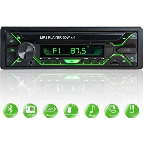60W x 4 Bluetooth FM Στερεοφωνικό Ραδιόφωνο Αυτοκινήτου MP3 Player Υποστήριξη Hands-free USB S