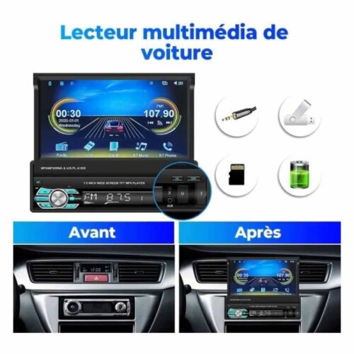 Ραδιόφωνο αυτοκινήτου DIN PRUMYA Bluetooth Carplay Android Auto Οθόνη αφής 7 ιντσών με Blueto 2