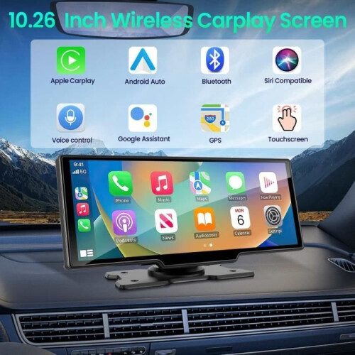 Ραδιόφωνο αυτοκινήτου Android Auto με οθόνη 10,26 ιντσών, κάμερα οπισθοπορείας 1080P, Apple Ca 1