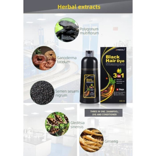Σαμπουάν βαφής για καστανά μαλλιά, 500 ml, άμεσης βαφής μαλλιών, για άνδρες 1