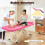 Foldable Massage Table Spa Bed,Folding Salon Reclining Chair,Pink 5