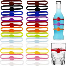 24pcs Silicone Drink Markerswine Glass Charms for Party Glasses Cups Cans Dentification Glass Marker