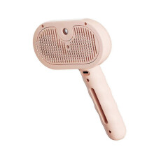 (Pink) Ultimate Pet Grooming White Spray Hair Comb for Dogs & Cats - Gentle Detangling & Styling