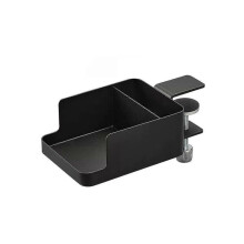 (Black) Adjustable Clamp-On Desktop Cup Holder Organizer For Phone, Remote, Plants, Water Bottle