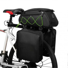 3-in-1 Bike Rack Bag Trunk Bag Waterproof Bicycle Rear Seat Bag Cooler Bag with 2 Side Hanging Bags Cycle Cargo Luggage Bag Pannier Shoulder Bag
