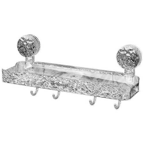 Bathroom No-Punch Suction Cup Shelf Household Restroom Wall Mounted Organizing Rack
