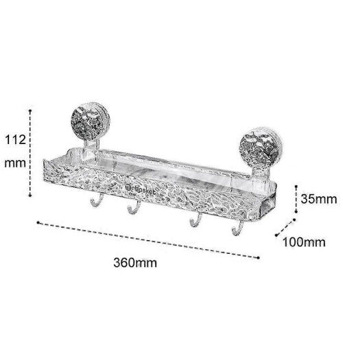 Bathroom No-Punch Suction Cup Shelf Household Restroom Wall Mounted Organizing Rack 1
