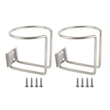 (Silver) 2Pcs Boat Drink Holder Stainless Steel Car Yacht Ring Cup Holder Beverage Bottle Bracket Beverage Mount for SUV RV Yacht
