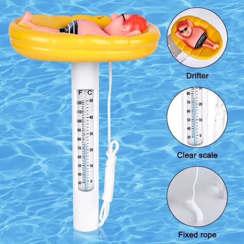Θερμόμετρο πισίνας - Υψηλής ποιότητας PVC - Πλωτό - Λευκό 2