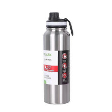 (1000ml, Silver) 304 Stainless Steel Insulated Water Cup Handheld Large Capacity Outdoor Sports Kettle Vacuum Water Bottle