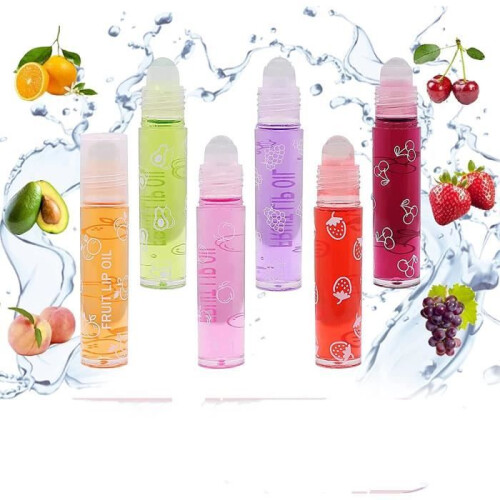 Λάδι χειλιών 6 τεμαχίων Φρουτώδες Roll-On Lip Gloss Roll-On Lip Gloss Λάδι χειλιών Διαφανές