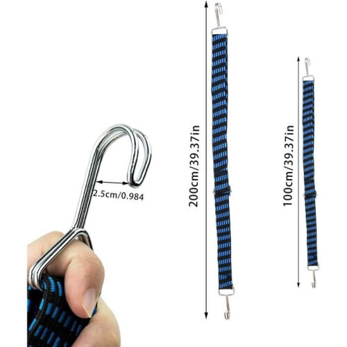 Ρυθμιζόμενα ελαστικά κορδόνια bungee 1 μέτρου με γάντζους για επίπεδη 1