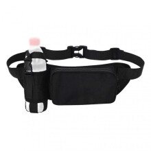 Waist Bag with Water Bottle Holder, Adjustable Strap, WaterRepellent Running Bag for Men, Black