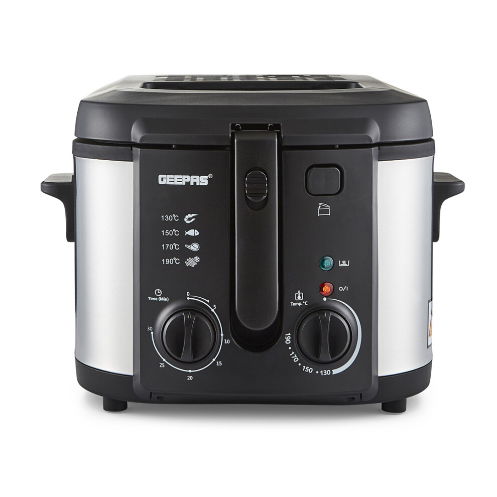 Geepas Unisex Metallic Silver 3L Deep Fat Fryer With Basket, Non-Stick Oil Tank, 2180W In - Image 3
