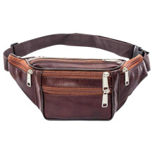 Hiking Belt Bag Water Bottle Holder for Men Leather Waist Bag Travel Outdoor Sport Large Capacity