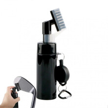 Golf cleaning brush, pushtype spray brush with water dispenser, steel wire, retractable key strap.