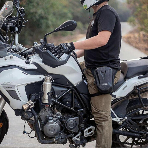 Thigh Bag  Hard Thigh Bag for Motorcycle  Portable Leg Strap Bag  Black 1