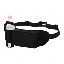 Water Bottle Waist Pack, Adjustable Fanny Pack, Waterproof Running Belt, Hiking Waist Pack, Fitness Gear for Men and Women, Black