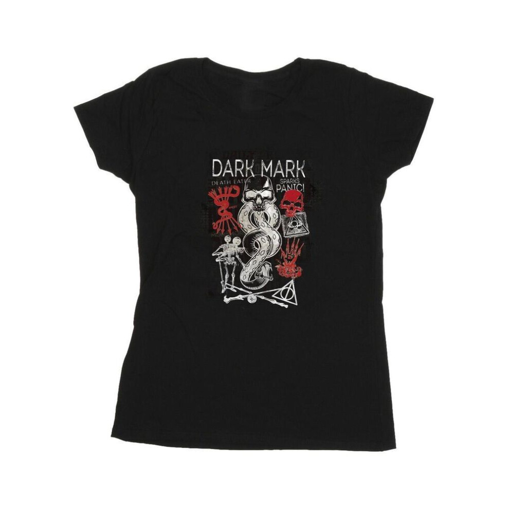 (XL, black) Harry Potter Womens/ladies Dark Mark Cotton T-shirt