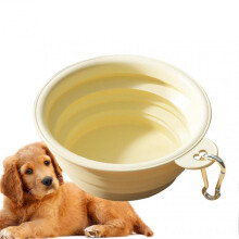 Foldable Dog Bowl, Collapsible, Expandable Cup Dish  Portable Silicone Food Dispenser