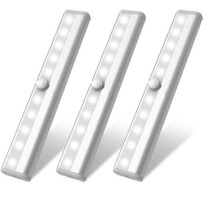 LED Bewegungssensor Kleiderschrank Beleuchtung,USB Wiederaufladbare Schrankleuchten,Stick auf berall Wireless 10 LED Schrankbeleuchtung mit Magnetstre