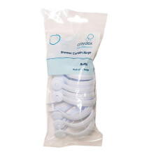 White Button Shower Curtain Rings 12pk