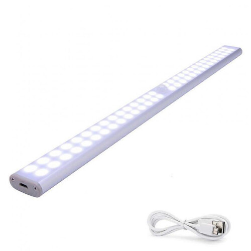 40cm LED Unterbauleuchte Schrankbeleuchtung mit Bewegungssensor USB Aufladbare Lichtleiste, Wei