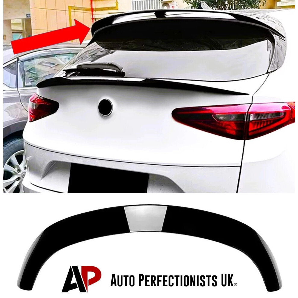 For Alfa Romeo Stelvio Rear Roof Spoiler Lip Wing Body Kit 2017+ Black 5061072668449