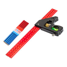 (1 Set) Carpenter's Combination Square with 10 Carpenter's Pencils - 300mm