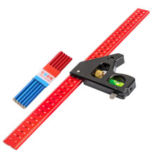 (1 Set) Carpenter's Combination Square with 10 Carpenter's Pencils - 400mm