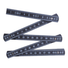(1) 1m 10% Folding Metal Rivet Plastic Folding Ruler Silkscreen Printed - Black