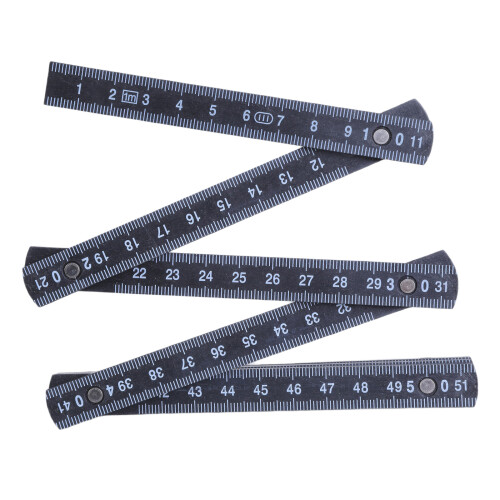 (1) 1m 10% Folding Metal Rivet Plastic Folding Ruler Silkscreen Printed - Black