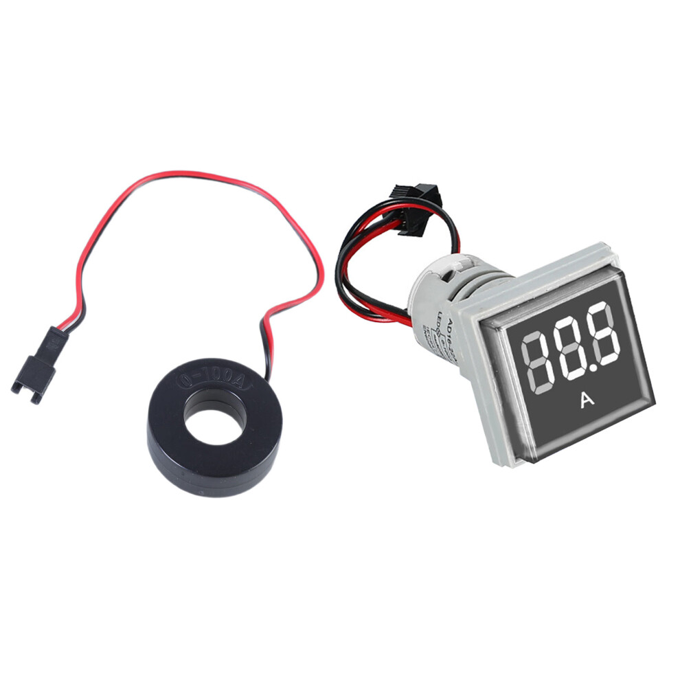 (1 set) Digital display small square ammeter with round transformer - white-image-OPC-PHXYCTB-NEW