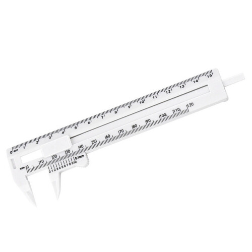 (1) Simple Plastic Vernier Caliper Dual Scale 12cm x 15cm - White