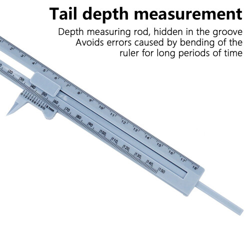 (1) Simple Plastic Vernier Caliper Dual Scale 15cm and 18cm - White 2