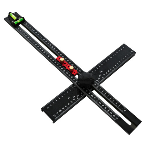 (1 set) 54cm movable combination angle ruler with level (night)