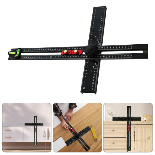 (1 set) 54cm movable combination angle ruler with level (night) 1