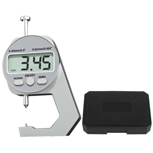 (1 set) 0 to 20mm digital thickness gauge (button) - pointed type
