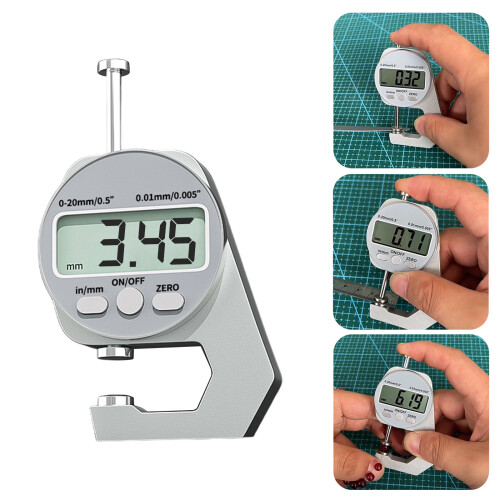 (1 set) 0 to 20mm digital thickness gauge (button) - pointed type 1