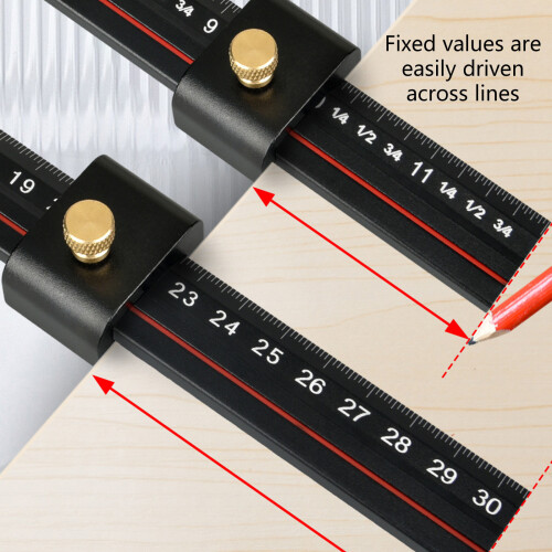 (1 set) L-shaped adjustable limit ruler - Imperial version 2