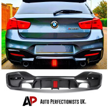 For BMW 1 Series F20 F21 LCI Rear Diffuser Lip Valance Bumper With LED