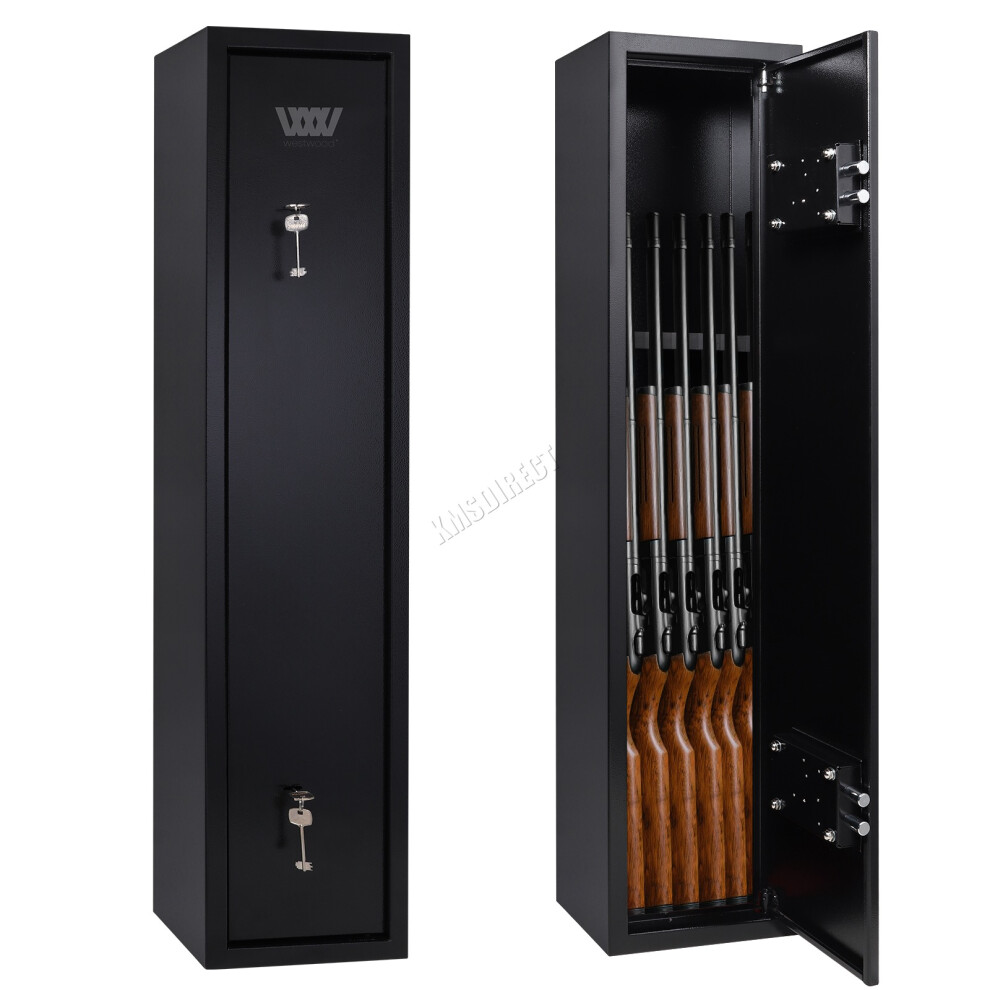 Westwood (6 Guns) Gun Security Lockable Safe Cabinet Storage Rifle Firearm Steel Black